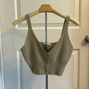 Cropped‎ cardigan tank, size S